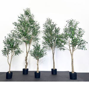 Vente en gros de 120cm faux <span class=keywords><strong>olivier</strong></span> ornemental arbres artificiels en plastique faux <span class=keywords><strong>olivier</strong></span> 6ft 5ft grande plante verte pour la décoration intérieure - Product Image 1