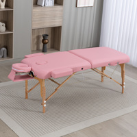 Table de massage pliable moderne et portable en bois de hêtre rose, certifiée GPSR et ISO9001, idéale pour les salons de beauté et les spas