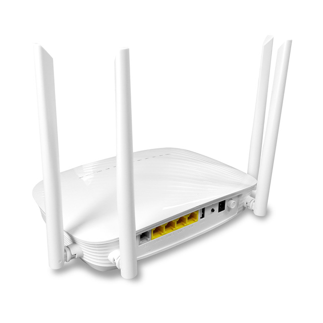 FTTH Broadband Device 4GE LAN Ports Optical Network Terminal Fiber Optic Modem Wifi 6 AX3000 wifi6 XPon ONT Dual Band