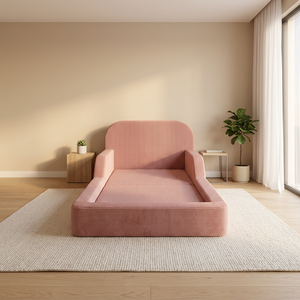 Nouveau mobilier de chambre pour enfants 2026 : Canapé-lit de sol en mousse souple et sécuritaire pour enfants et tout-petits avec matelas en éponge, sans cadre en bois, housse amovible - Product Image 2