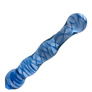 <span class=keywords><strong>Eis</strong></span>-Feuer-Design Borosilikatglas Transparenter Blauer Damen-Dildo Erwachsenen-Analplug Blumenmuster Umweltfreundlich Premium - Product Image 1