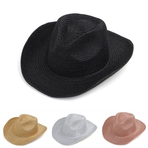 Cowboy <b>Hat</b> Unisex Wide Brim <b>Straw</b> Sun <b>Hat</b> Outdoor Fashion Spring Summer Adult - Product Image 1