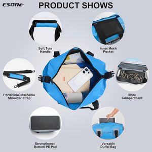 Sac fourre-tout imperméable de qualité supérieure à double compartiment avec poignée pour les séances d'étude à la bibliothèque, pour contenir des ordinateurs portables et des cahiers - Product Image 3