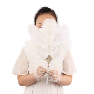 Bouquet de mariée Vintage en plumes d'autruche des années 1920, Bouquet de demoiselle d'honneur en cristal 20s Gatsby Bouquet de <span class=keywords><strong>mariage</strong></span> à clapet - Product Image 2