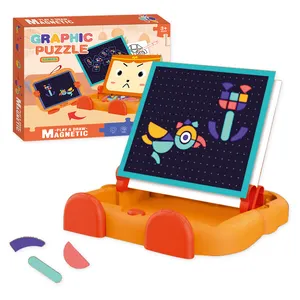 KUNYANG Toy Children Toys Educational Learning Drawing Graphic Magnetic Board Puzzle Game