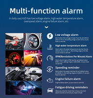 Múltiples métodos de cableado HUD M12 GPS/OBD Head up Display con función de escaneo de código de falla