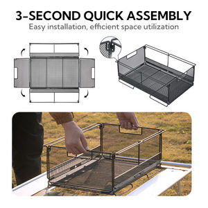 Panier de rangement de bureau Campingmoon - Organisateur pliable en maille métallique pour bureau, maison et camping en plein air, rangement alimentaire - Product Image 5