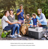 Mini-réfrigérateur-congélateur portable 12V/110V/220V avec compresseur et contrôle de température, sur roues, pour camping, maison et voiture, double usage