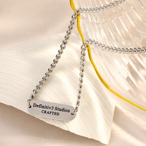 Collar de acero inoxidable con etiqueta de letras, cadena para clavícula, joyería de moda unisex, regalo - Product Image 4