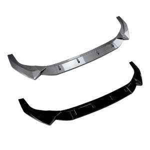 Audi A5 S5 Sline 8W6 2021+ Front Splitter Lip Bumper <b>Corner</b> <b>Protector</b> Tuning Style Matte Finish Piano Black Carbon Fiber Texture - Product Image 2