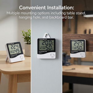 Termômetro Digital e Higrômetro com Sensor Externo/Interno Material Plástico Personalizável OEM - Product Image 3