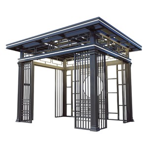 Aluminum Alloy Gazebo Chinese Style Outdoor Villa Canopy With <b>Light</b> And <b>Curtain</b> - Product Image 1