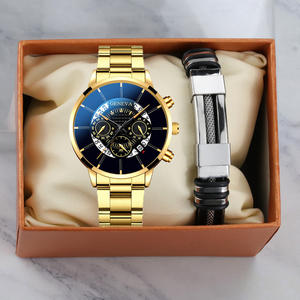 6033 Montre + Bracelet + Boîte pour Homme, Ensemble Montre Genève Bracelet en Acier Quartz, Bijou Cadeau - Product Image 4