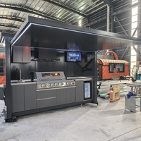 Meuble de cuisine en acier inoxydable, armoire modulaire d'extérieur pour piscine, station barbecue, armoire de cuisine extérieure personnalisée pour villa et patio
