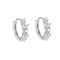 Zierliche Gold Vermeil 925 Sterling Silber Marquise Cluster Creolen 925 Silber Blumen Zirkon Huggies