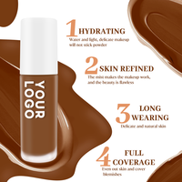 Fond de teint liquide mat vegan haute qualité, couvrance totale, longue tenue, 23 nuances, marque privée, maquillage bio pour le visage