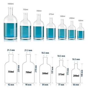 Usine de fabrication de bouteilles de vin en <span class=keywords><strong>verre</strong></span> Transparent Spirit Vodka Whisky <span class=keywords><strong>Rhum</strong></span> Liqueur Bouteille en <span class=keywords><strong>verre</strong></span> avec liège - Product Image 5