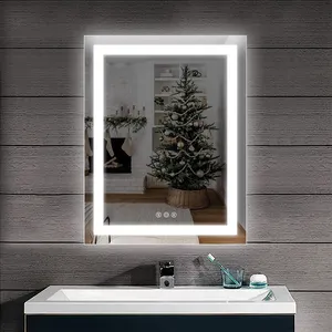 Luz LED IP44 para espelho de parede, espelho de maquiagem para hotel, interruptor de toque quadrado à prova d'água para iluminação de banheiro