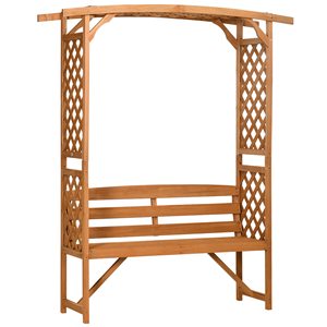 Panchina da Giardino in <span class=keywords><strong>Legno</strong></span> di Cedro Rosso Occidentale con Pergola e 2 Tralicci, Realizzata Artigianalmente - Product Image 1
