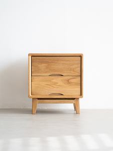 Mesa de Noche Moderna y Elegante de Diseño Nórdico para Dormitorio, de Madera Maciza con Dos Cajones, Almacenamiento Duradero y Muebles para el Hogar - Product Image 6