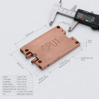 Bloc de refroidissement liquide pour processeur en cuivre pur CNC sur mesure, micro-canaux, plaque froide liquide pour système de gestion thermique de serveur 1U 2U