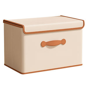 Caja de almacenamiento de tela no tejida Zhuohe, rectangular, plegable, con tapa, apilable, organizador de ropa para armario, cajones, calcetines y ropa interior. - Product Image 3