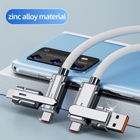 Câble de données en silicone micro-USB double extrémité 4-en-1 à charge rapide et compatibilité universelle, longueur 1-2m
