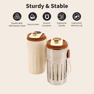 Tasses à café personnalisées avec logo, supports vierges pour sublimation, tasse de voyage en acier inoxydable à double paroi avec couvercle - Product Image 4