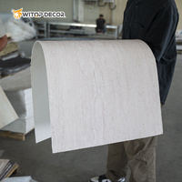 Revêtement extérieur en pierre de placage 3D mcm Carreaux muraux flexibles Panneaux muraux intérieurs en fausse pierre ardoise Pierre artificielle souple en travertin