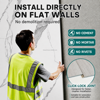 Panneau mural SPC moderne de luxe FUING en pierre, plastique et ciment, imperméable, ignifuge et antistatique pour salon