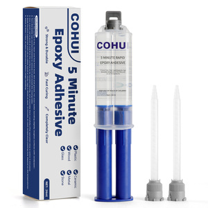 Colle époxy 5 minutes 0,81 once (24 ml) - Colle époxy transparente en 2 composants avec 2 tubes de mélange pour usage en construction - Product Image 1