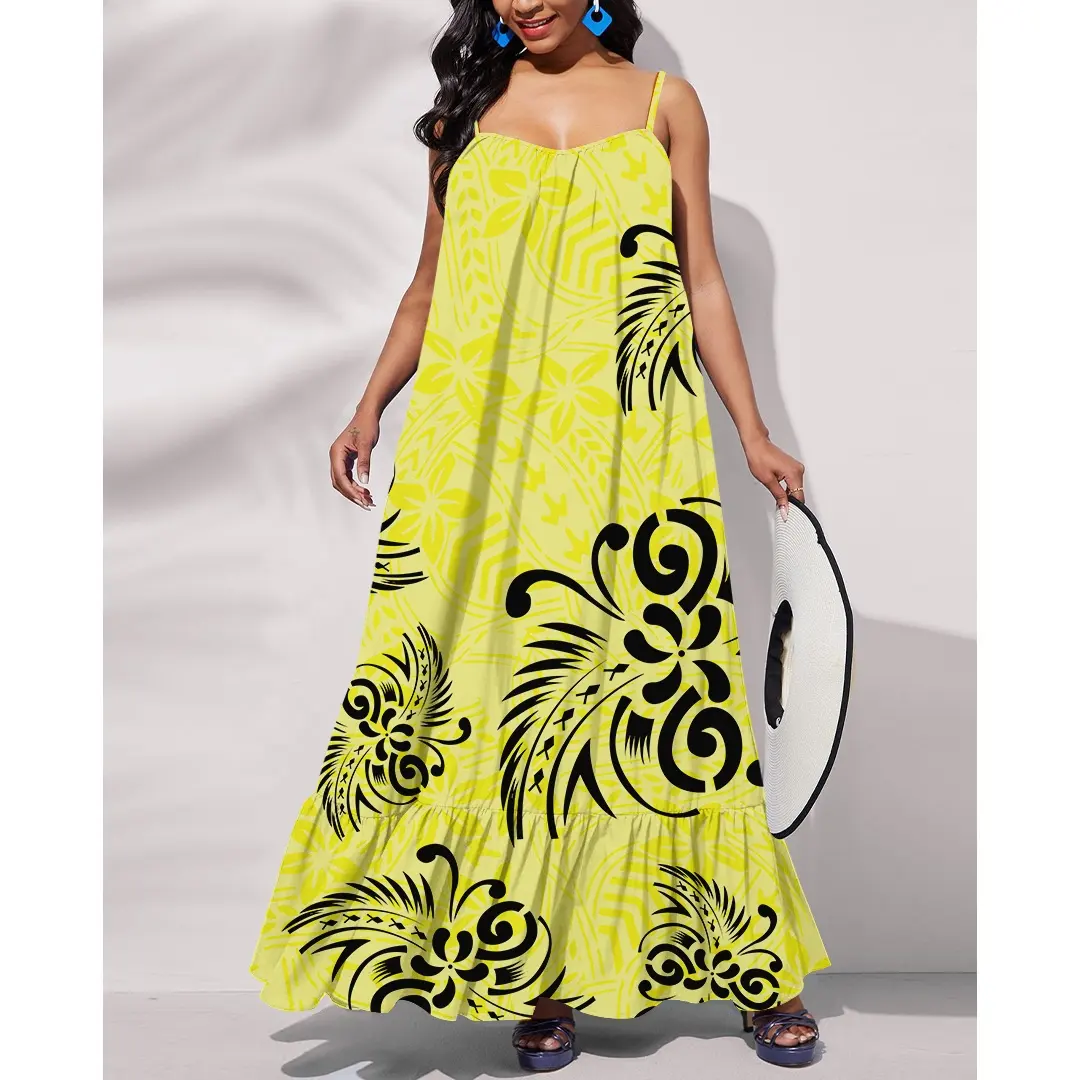 prom dresses 2023 polynesian samoa tribal design sexy elegant sling ladies dress plus size casual sleeveless maxi dress