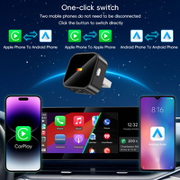 Adaptador 2 en 1 CarPlay Android Auto, Adaptador Inalámbrico Portátil de 5.8GHz WiFi para Auto, Mini Adaptador Carplay para Teléfono