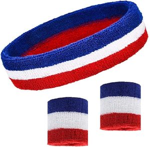 Sports Headband for Men &amp; Women Cotton Terry Cloth Sweatband for Tennis <strong>Basketball</strong> Running Gym Working Out - Product Image 2