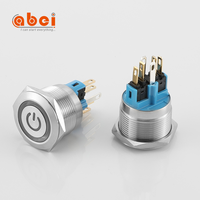 12/16/19/22MM interruttore a pulsante in metallo impermeabile a LED con
