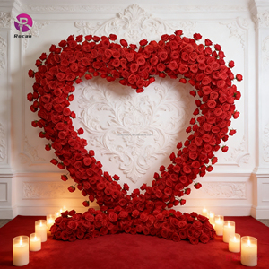 8 kaki bunga mawar lengkungan hati berdiri pernikahan ulang tahun dekorasi pernikahan bentuk hati latar belakang bunga - Product Image 2