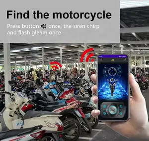 BT Sistema de alarme de segurança anti-roubo para motocicleta, dispositivo de alarme com controle remoto por aplicativo, sistema de partida com uma tecla