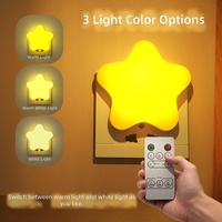 Veilleuse étoile colorée télécommandée, mini lampe de protection oculaire à luminosité réglable