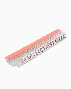 Juego de 160 Fichas de Mahjong Americanas de Acrílico Rosa Coral de 4 Capas, Juego de <span class=keywords><strong>Ludo</strong></span> Plegable de Lujo para Interiores <span class=keywords><strong>con</strong></span> Efecto 3D, Duradero - Product Image 5