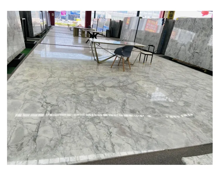 Super White Marble Light Grey Marble Bookmatched Design For Wall And Flooring Tiles White Marble Big Slabs