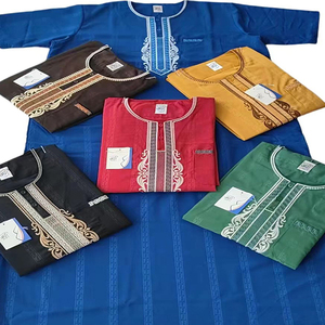 CCY vente en gros personnalisé arabe Jubbah broderie hommes Thobe Al Haramain sommeil soie Thobe à manches courtes Thobe marocain - Product Image 2