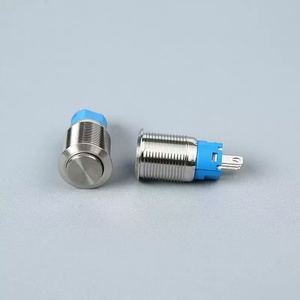 IP65 không thấm nước 16mm kim loại đẩy nút chuyển chốt 3pins <span class=keywords><strong>on</strong></span>/<span class=keywords><strong>off</strong></span> Vòng phẳng hình dạng đầu 6A max. Hiện tại không có LED - Product Image 4