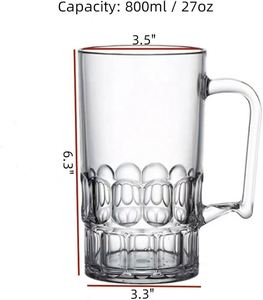 Jarra de Cerveza Reutilizable de 480 ml (16 oz), Estilo Alemán, Ecológica, Resistente, con Asa, Pared Gruesa, Logotipo Personalizado para Bar, Restaurante y Hogar - Product Image 1