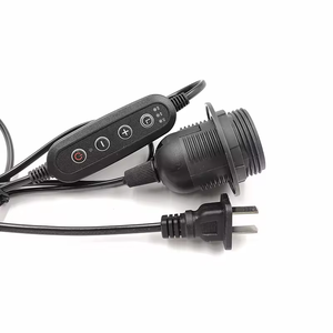 Support de lampe himalayenne Hagood <span class=keywords><strong>E27</strong></span>/<span class=keywords><strong>E14</strong></span> avec variateur d'intensité, câble <span class=keywords><strong>noir</strong></span>, fiche plate américaine 2 broches, 110-220V, ABS+Cuivre, cordon d'alimentation personnalisable - Product Image 4