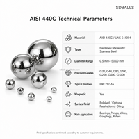 Vente flash - Billes en acier inoxydable 440C - 1/8 pouce - 3,175 mm - Billes de roulement de précision G10 - Sphères durcies HRC60 - Résistantes à la corrosion