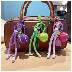 Wholesale Miu Style Tennis Car Keychain Korean Ins Colorful Nylon <b>Rope</b> for Creative Backpack Pendant Gift - Product Image 1
