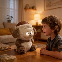 Orsacchiotto Intelligente AI con Occhi LED e Chat Vocale, 35cm, Imbottito in Cotone PP, Regalo Rilassante per Adolescenti e Adulti