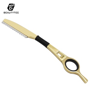 Maquinilla de Afeitar Dorada Reutilizable para Barbería, Profesional y Moderna, con Anillo Giratorio, para Dar Forma al Cabello y Eliminar las Pelusas - Product Image 1