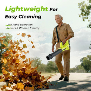 Souffleur de feuilles électrique sans fil industriel 21V-48V 500W avec batterie lithium-ion et contrôle à 6 vitesses pour l'entretien des pelouses, le dépoussiérage des voitures et la déneigement - Product Image 6