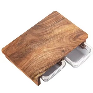 Tabla de Cortar de Madera de Acacia con Cajones, Rectangular, Antibacteriana, Resistente al Moho, para Cocina - Product Image 2